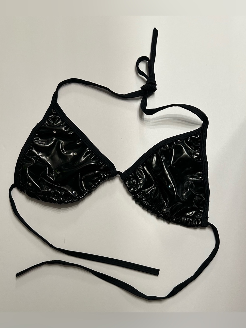Black rhinestone bikini top